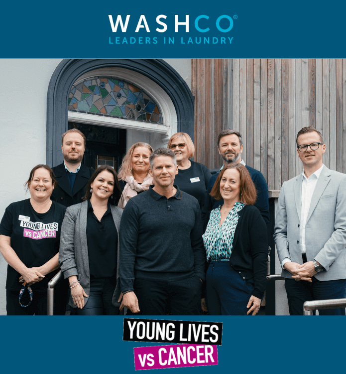 The WASHCO team standing out one of Young Lives vs Cancer's houses
